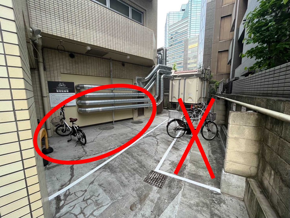 エニタイムフィットネス 大崎店:駐輪場 ※バイクは125CC以下に限る