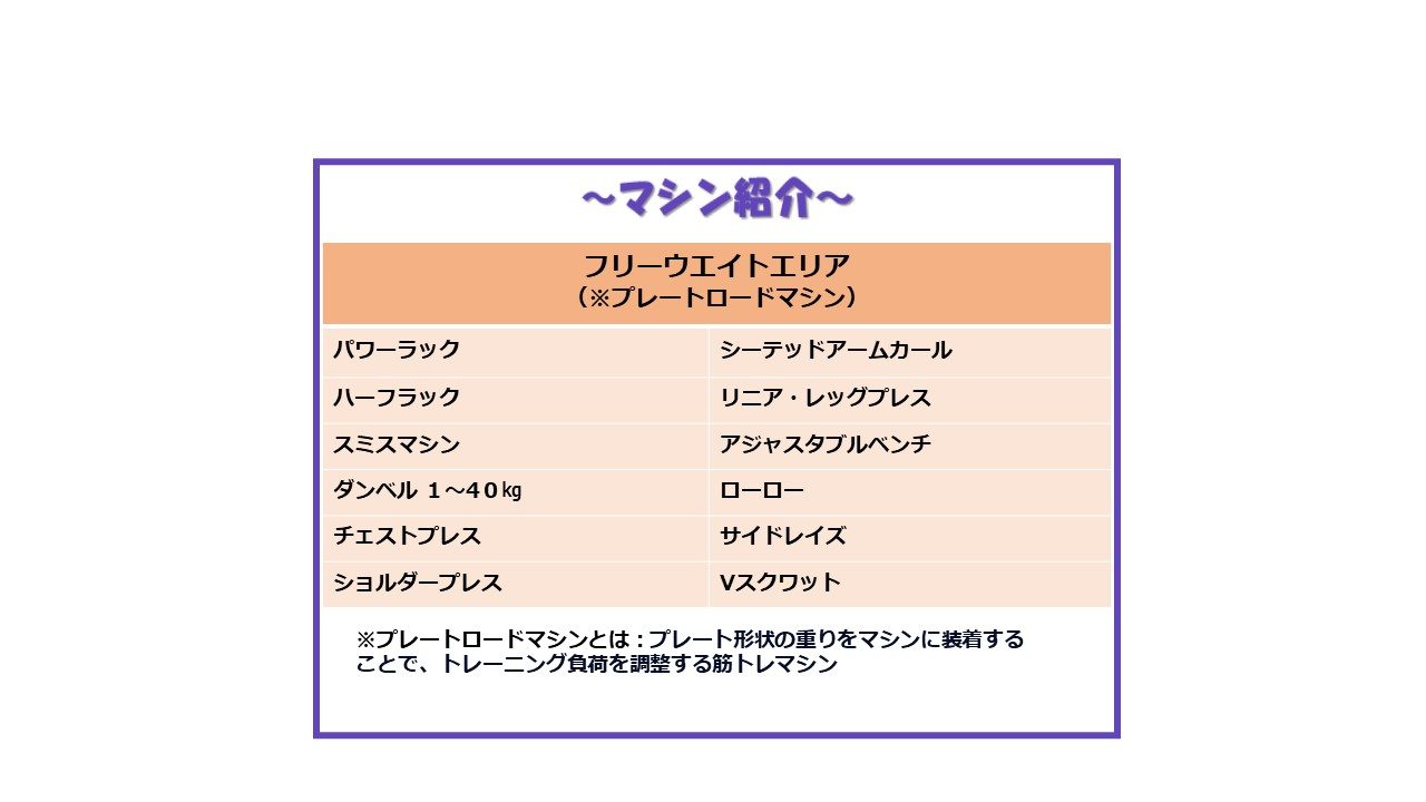 エニタイムフィットネス おおたかの森店:フリーウェイトエリア