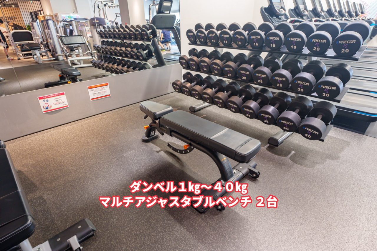 エニタイムフィットネス 京都藤の森店:フリーウェイトエリア