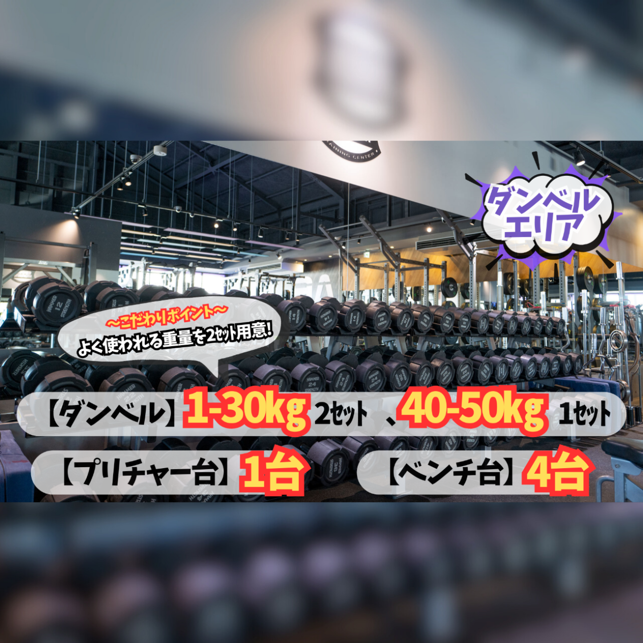 エニタイムフィットネス 知立店:フリーウェイトエリア