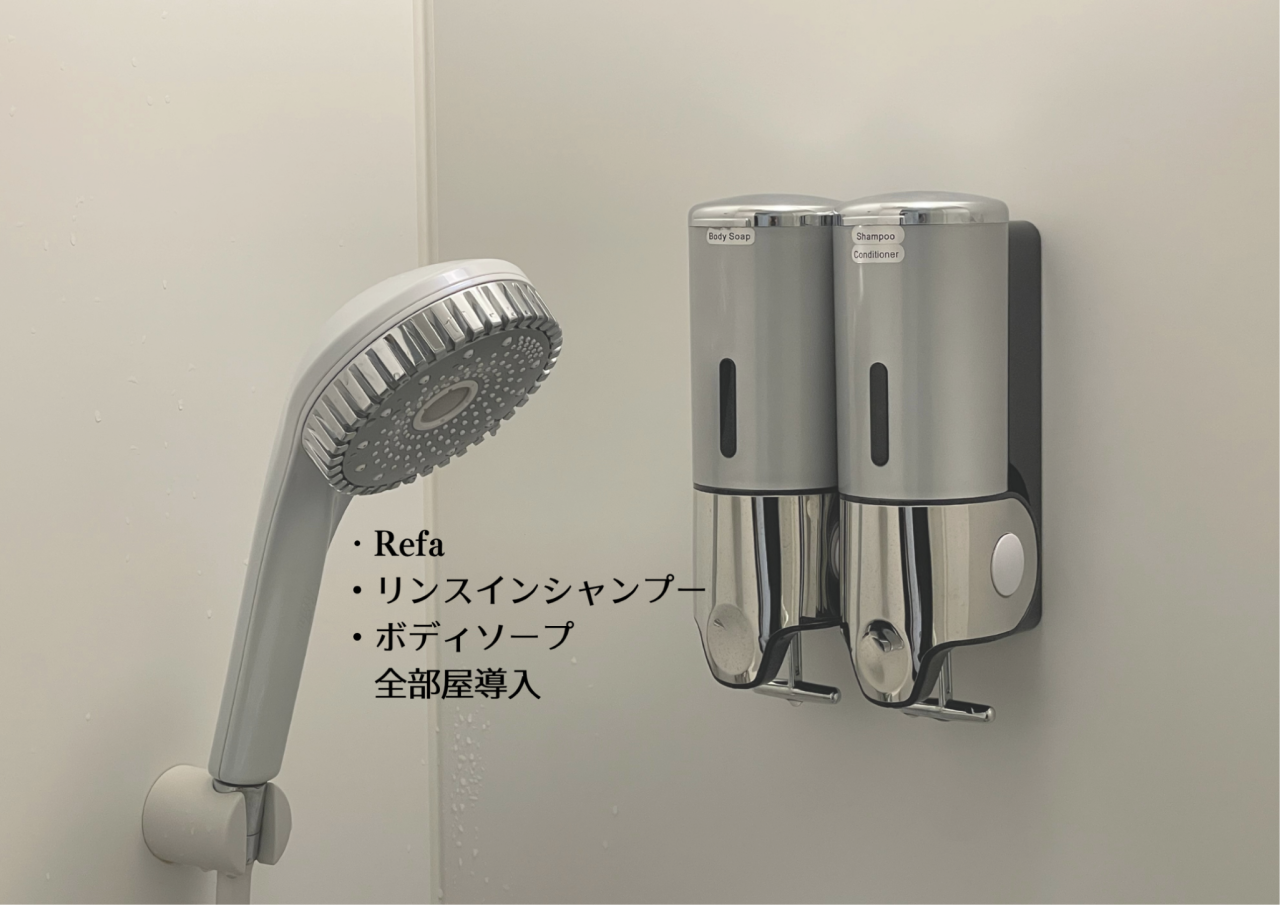 エニタイムフィットネス 鈎取店:シャワールームはRefa,アメニティ設置