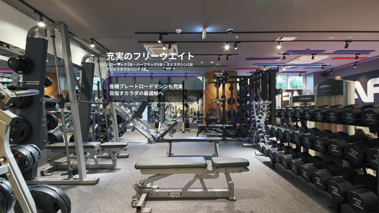 エニタイムフィットネス 都立大学店:フリーウエイトエリア